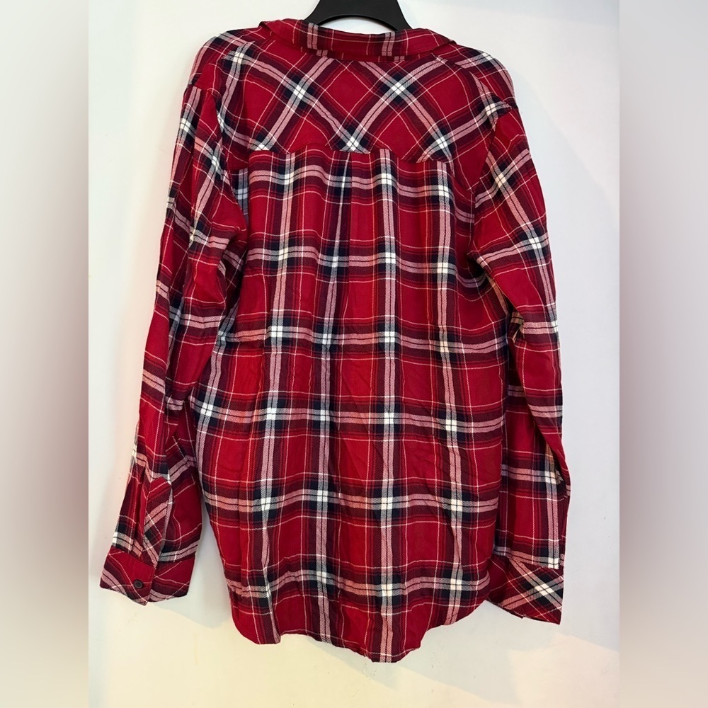 Rails Hunter Crimson Navy Plaid Long Sleeve Button Down Large - Picture 3 of 5